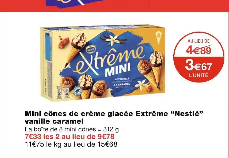 Nestlé Mini cônes de crème glacée Extrême vanille caramel