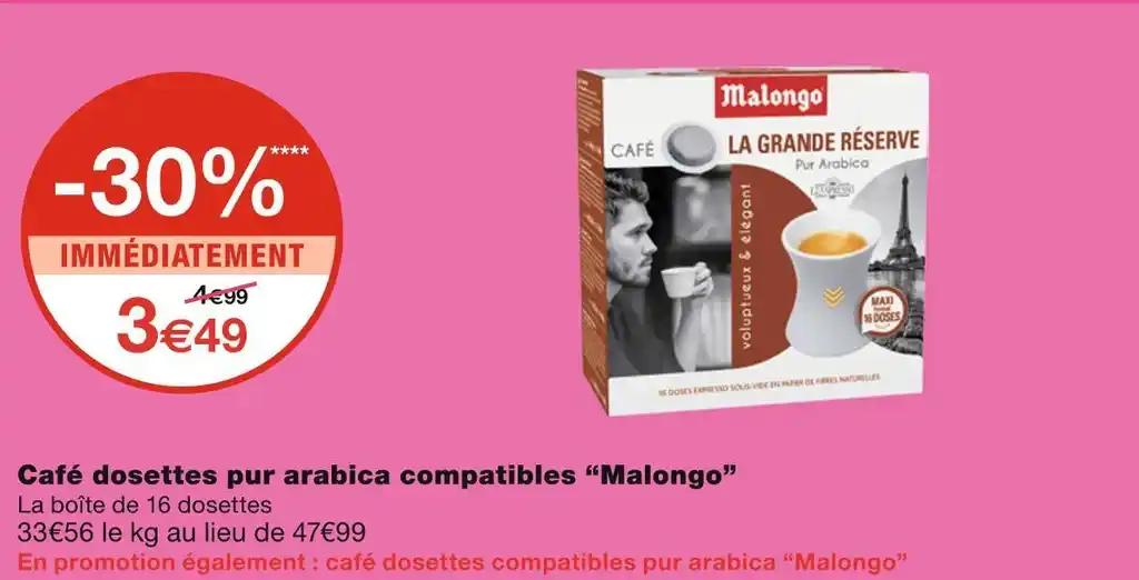 Malongo Café dosettes pur arabica compatibles