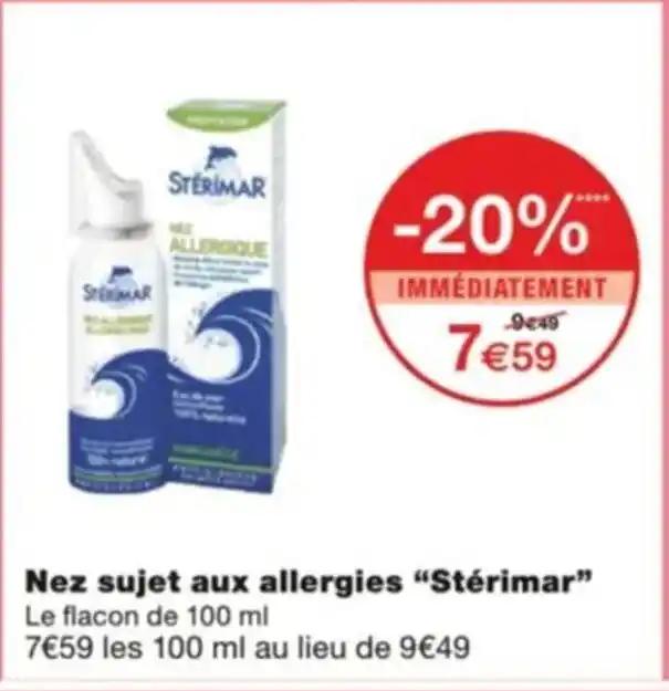 Nez sujet aux allergies “Stérimar” Le flacon de 100 ml