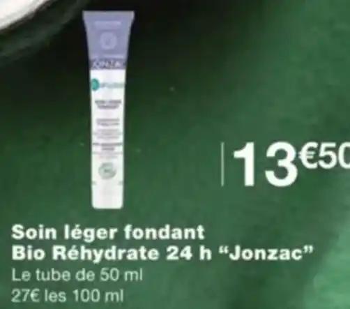 Soin léger fondant Bio Réhydrate 24 h "Jonzac"