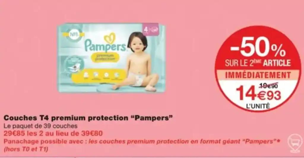 Couches T4 premium protection "Pampers"