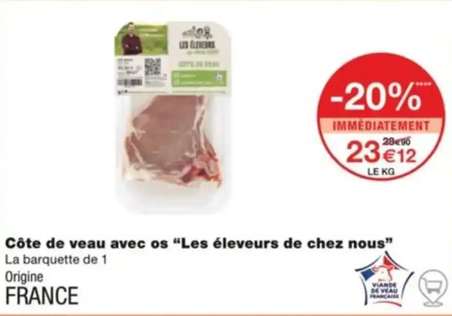 Côte de veau avec os “Les éleveurs de chez nous” La barquette de 1
