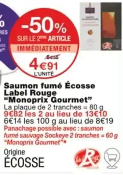 Saumon fumé Écosse Label Rouge "Monoprix Gourmet"