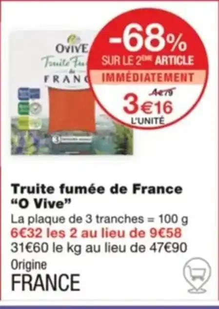 Truite fumée de France "O Vive"