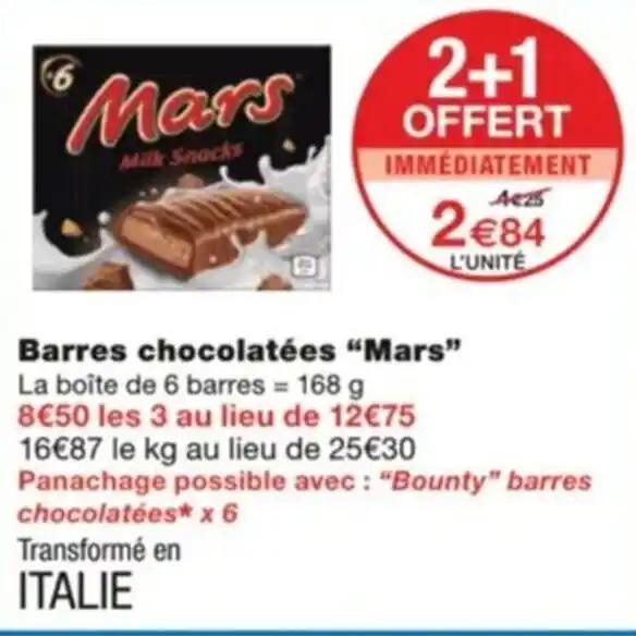 Barres chocolatées “Mars”