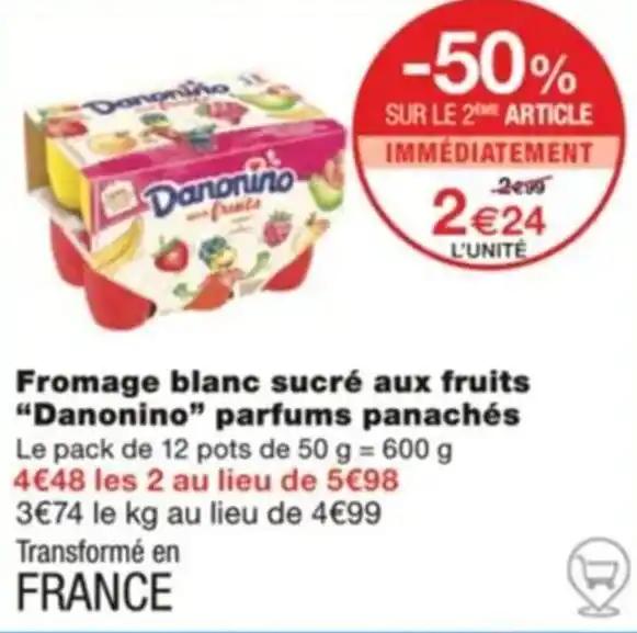 Fromage blanc sucré aux fruits "Danonino"