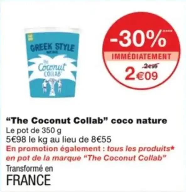 "The Coconut Collab" coco nature Le pot de 350 g