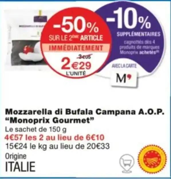 Mozzarella di Bufala Campana A.O.P. "Monoprix Gourmet"