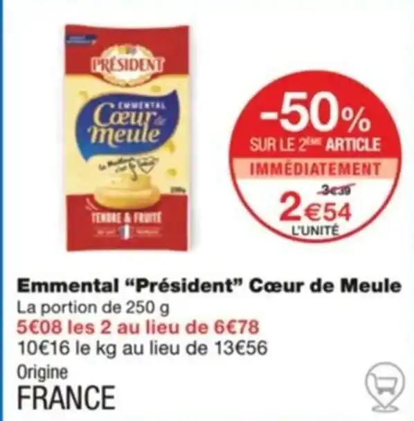 Emmental “Président” Cœur de Meule Cheddar rouge “Monoprix” râpé