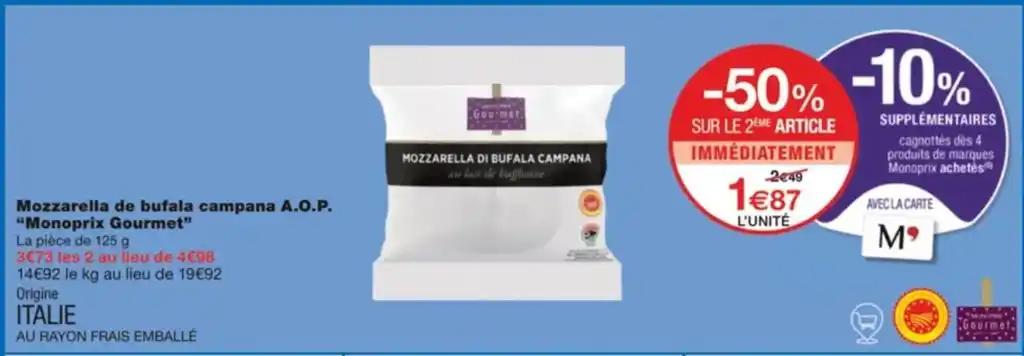 Mozzarella de bufala campana A.O.P. "Monoprix Gourmet"