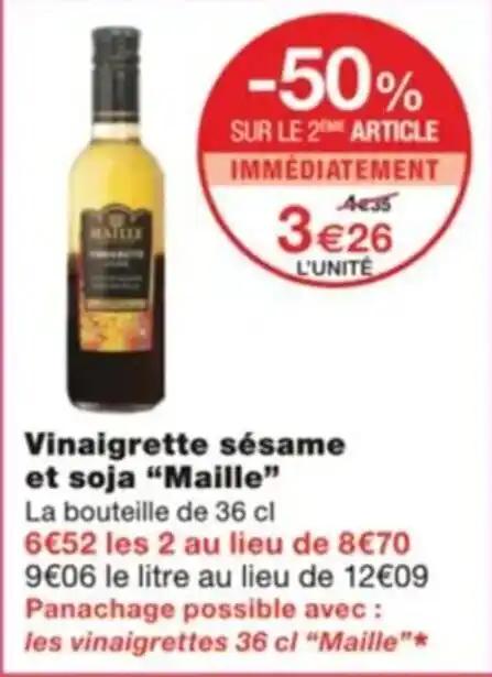 Vinaigrette sésame et soja "Maille” La bouteille de 36 cl