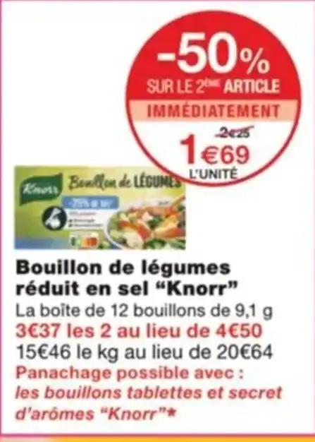 Bouillon de légumes réduit en sel “Knorr”