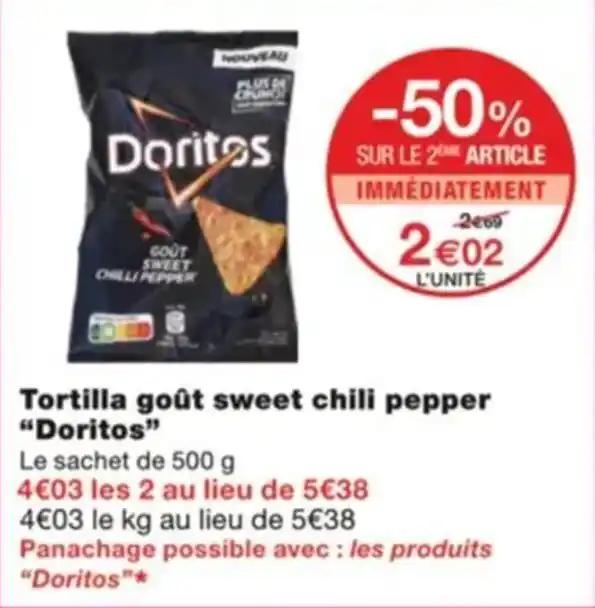 Tortilla goût sweet chili pepper "Doritos"