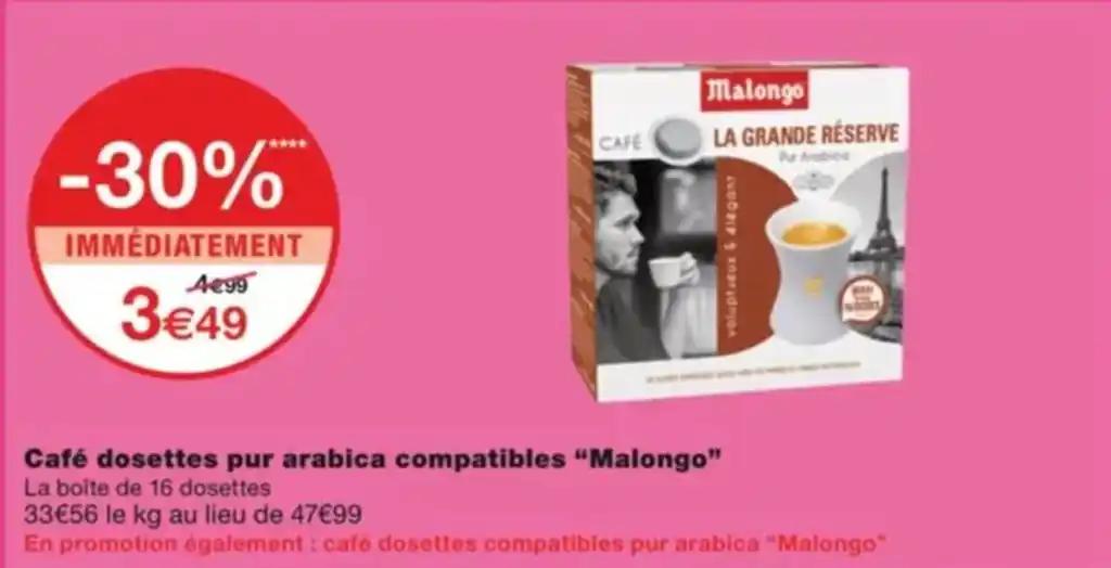 Café dosettes pur arabica compatibles "Malongo"