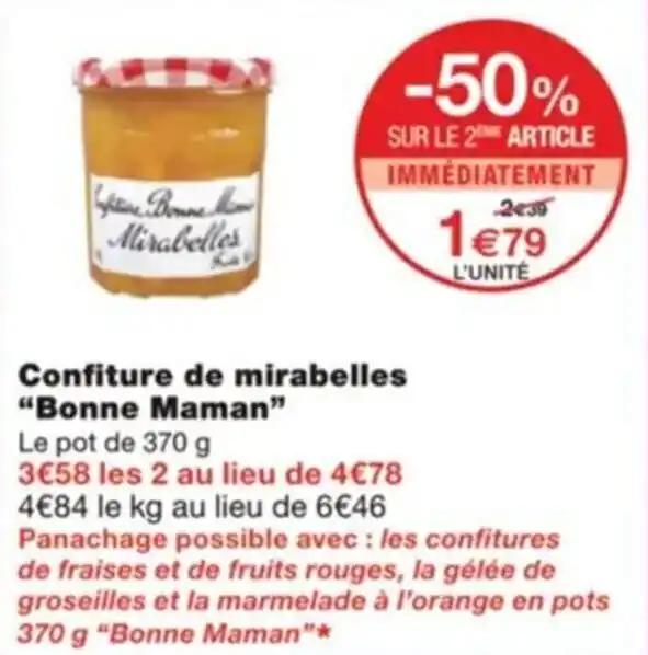 Confiture de mirabelles "Bonne Maman”