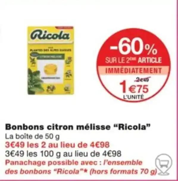 Bonbons citron mélisse “Ricola”