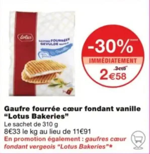 Gaufre fourrée cœur fondant vanille "Lotus Bakeries”