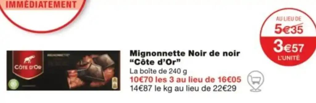 Mignonnette Noir de noir "Côte d'Or" La boîte de 240 g