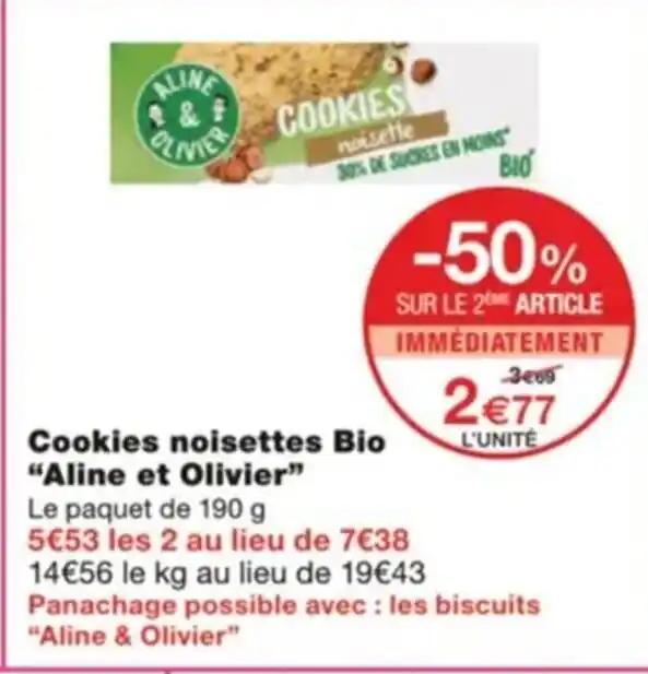 Cookies noisettes Bio "Aline et Olivier"