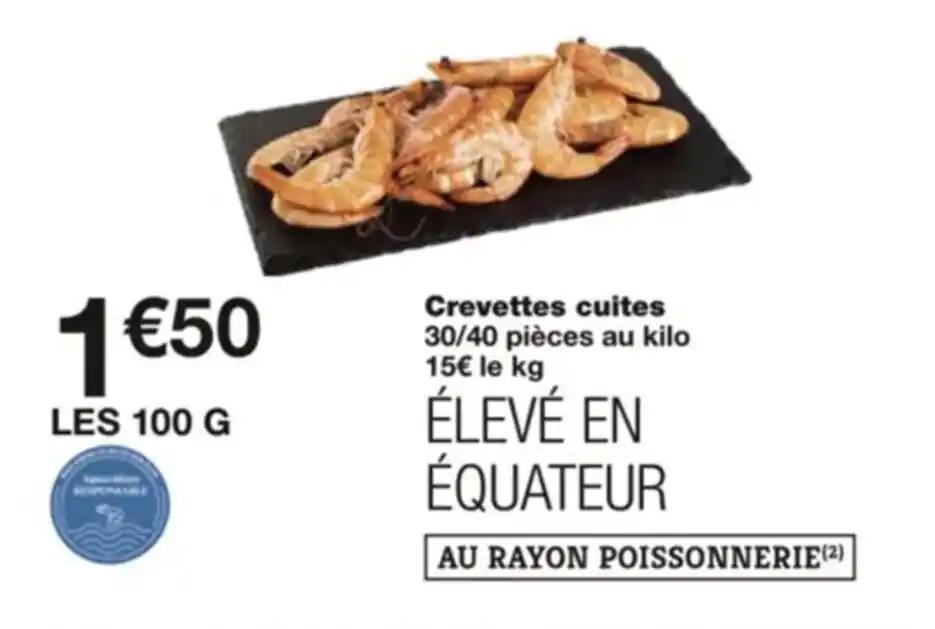 Crevettes cuites 30/40 pièces