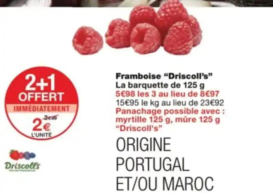 Framboise "Driscoll's" La barquette de 125 g