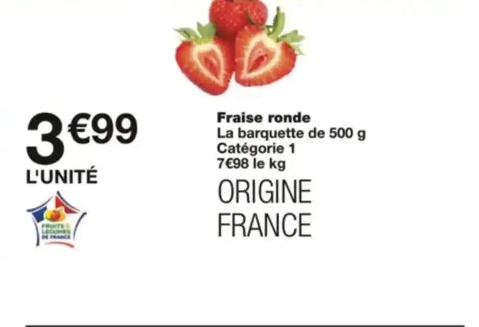 Fraise ronde La barquette de 500 g