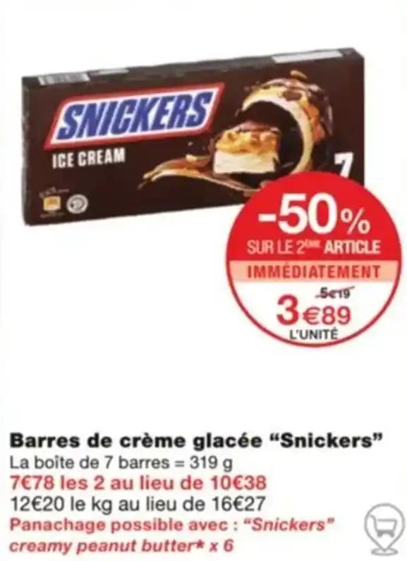 Barres de crème glacée “Snickers”