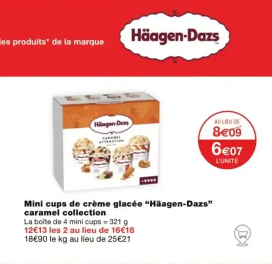 Mini cups de crème glacée "Häagen-Dazs” caramel collection