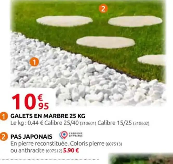 GALETS EN MARBRE 25 KG