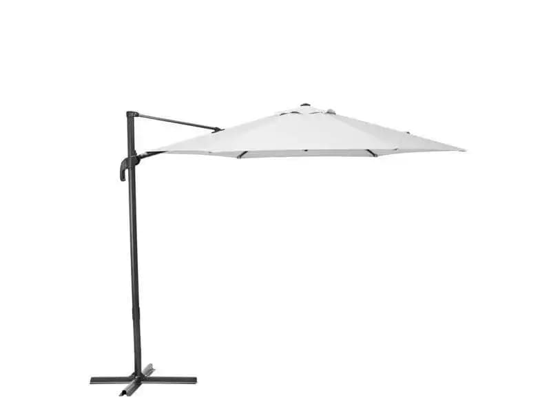 Parasol déporté NATERIAL Avea blanc hexagonal, L.289 x l.289 cm