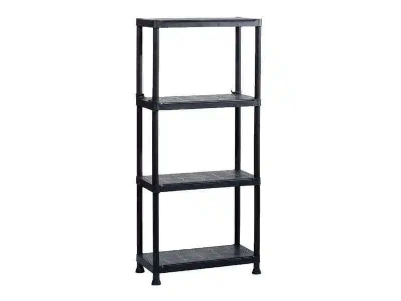 Etagère plastique noir sans, 4 tablettes l.60xH.135xP.30