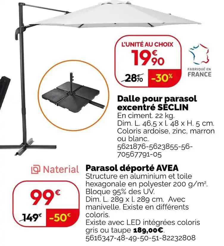 Naterial Parasol déporté AVEA