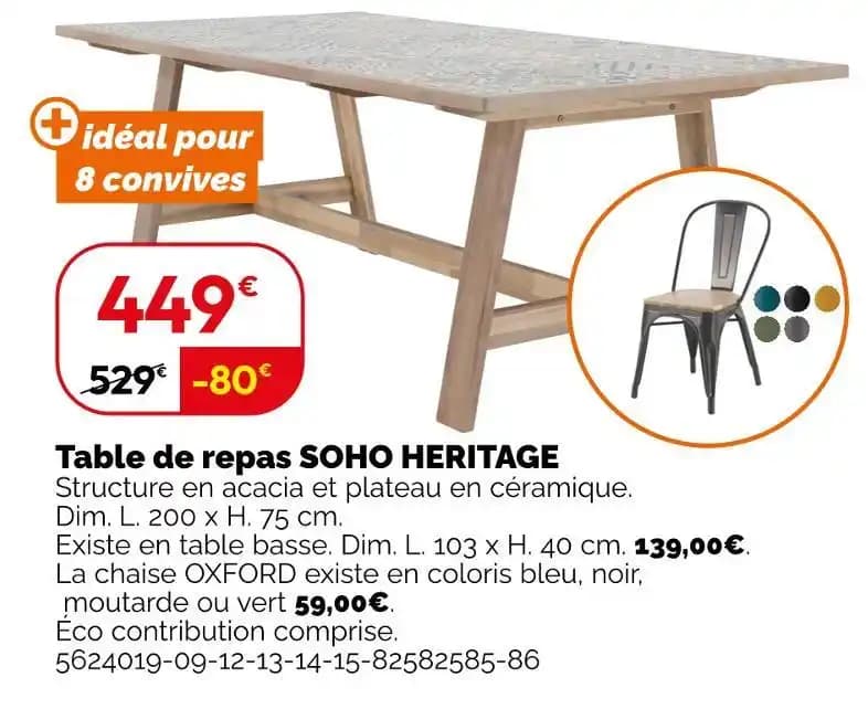 Table de repas SOHO HERITAGE