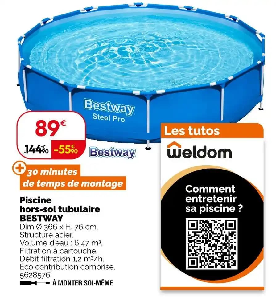 BESTWAY Piscine hors-sol tubulaire