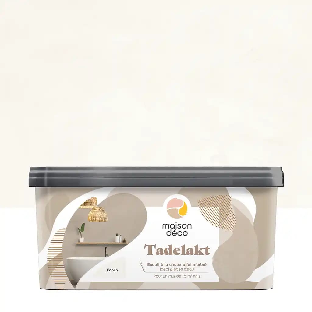 Enduit à la chaux effet marbré Maison Déco Tadelakt Kaolin 5L