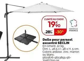 Seclin - dalle pour parasol excentre
