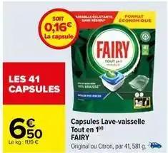 Fairy - capsules lave vaisselle tout en 1