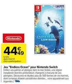 Nintendo - jeu endless ocean pour switch