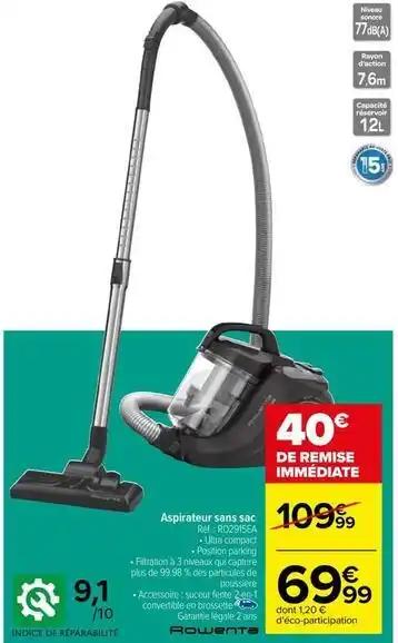 Rowenta - aspirateur sans sac