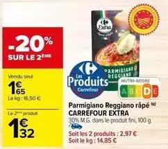 Carrefour - parmigiano reggiano râpé extra