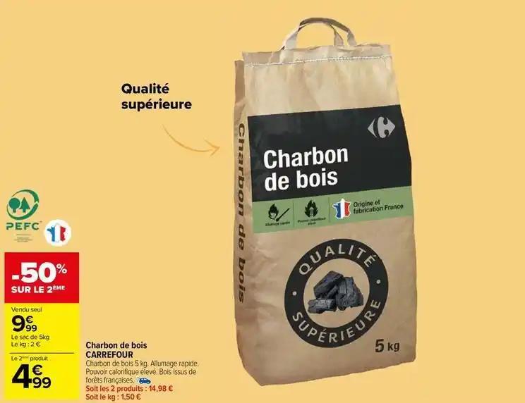 Carrefour - charbon de bois