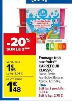 Carrefour - fromage frais aux fruits classic