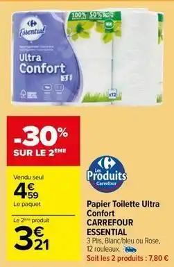 Carrefour - papier toilette ultra confort essential