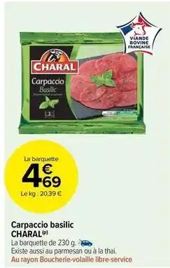 Charal - carpaccio basilic
