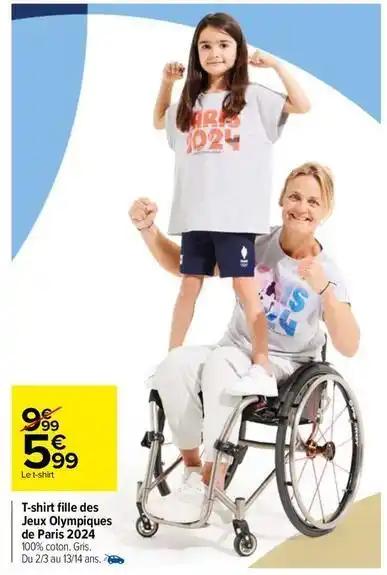 T-shirt fille des jeuxe olympiques de paris 2024
