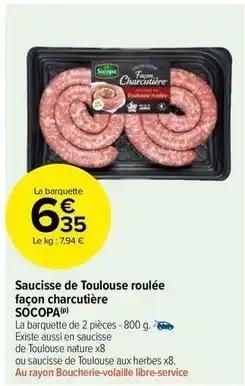 Socopa - saucisse de toulouse roulée façon charcutière