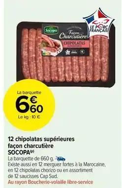 Socopa - 12 chipolatas supérieures façon charcutière