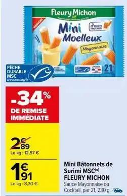 Fleury michon - mini bâtonnets de surimi msc