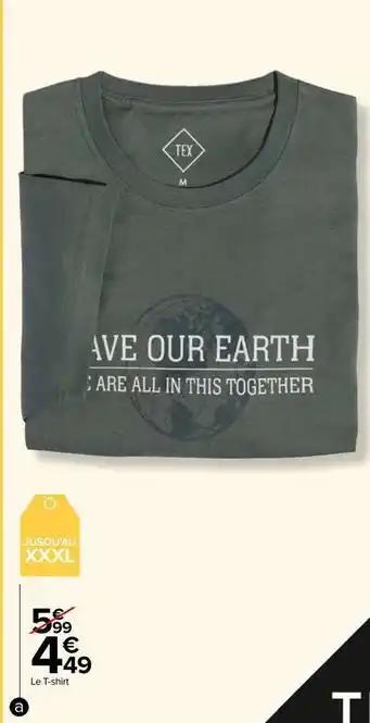 Tex - t-shirt bio imprimé homme