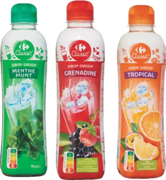 CARREFOUR CLASSIC' ET SENSATION SUR TOUS LES SIROPS 75 CL